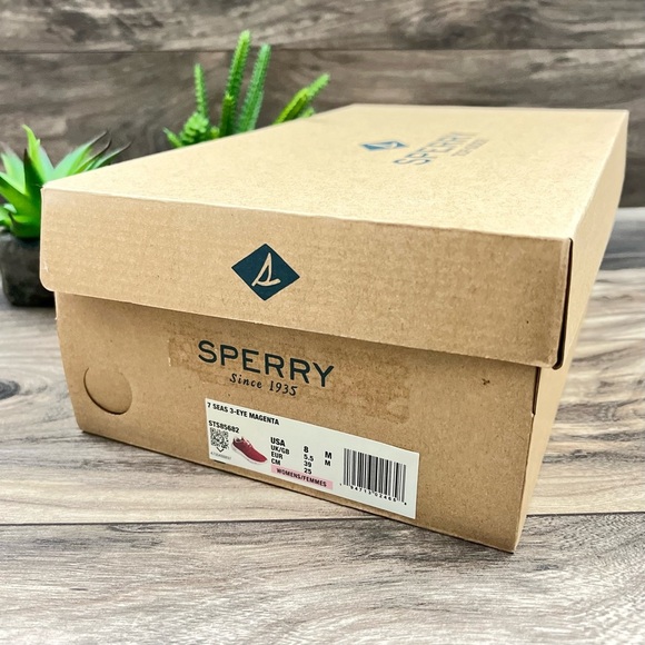 NIB Sperry 7 Sea 3-Eye Hydrophobic Sneaker Magenta Water Friendly Quick Drying - Picture 11 of 14